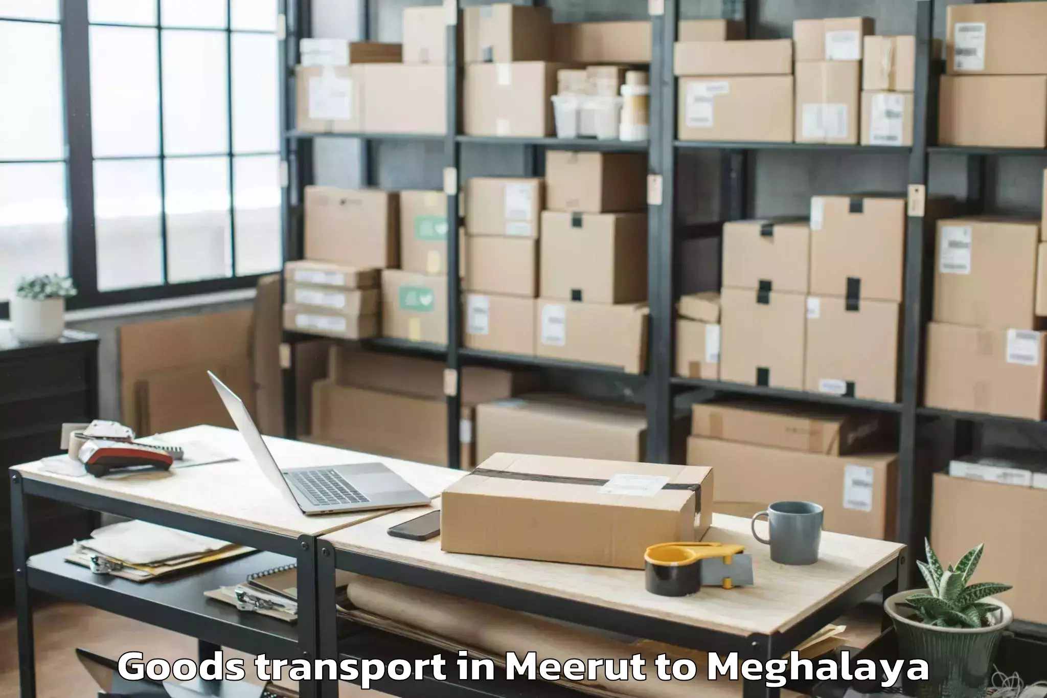 Top Meerut to Nongstoin Goods Transport Available